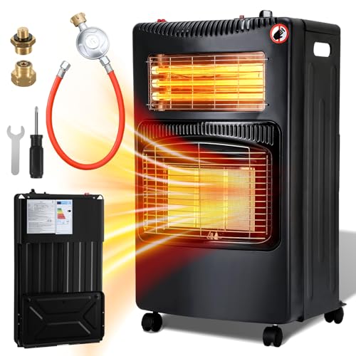 Eulenke Gasheizung für Innenräume, 4200w + 1260w Gas-Elektro-Heizgerät, Gasheizer mit 3...