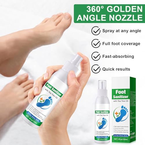 Image of 2PCS Tea Tree Oil Foot Spray, Transparent Foot Spray Refreshing, Natural Tea Tree Oil Spray (120ml /4.06 oz)