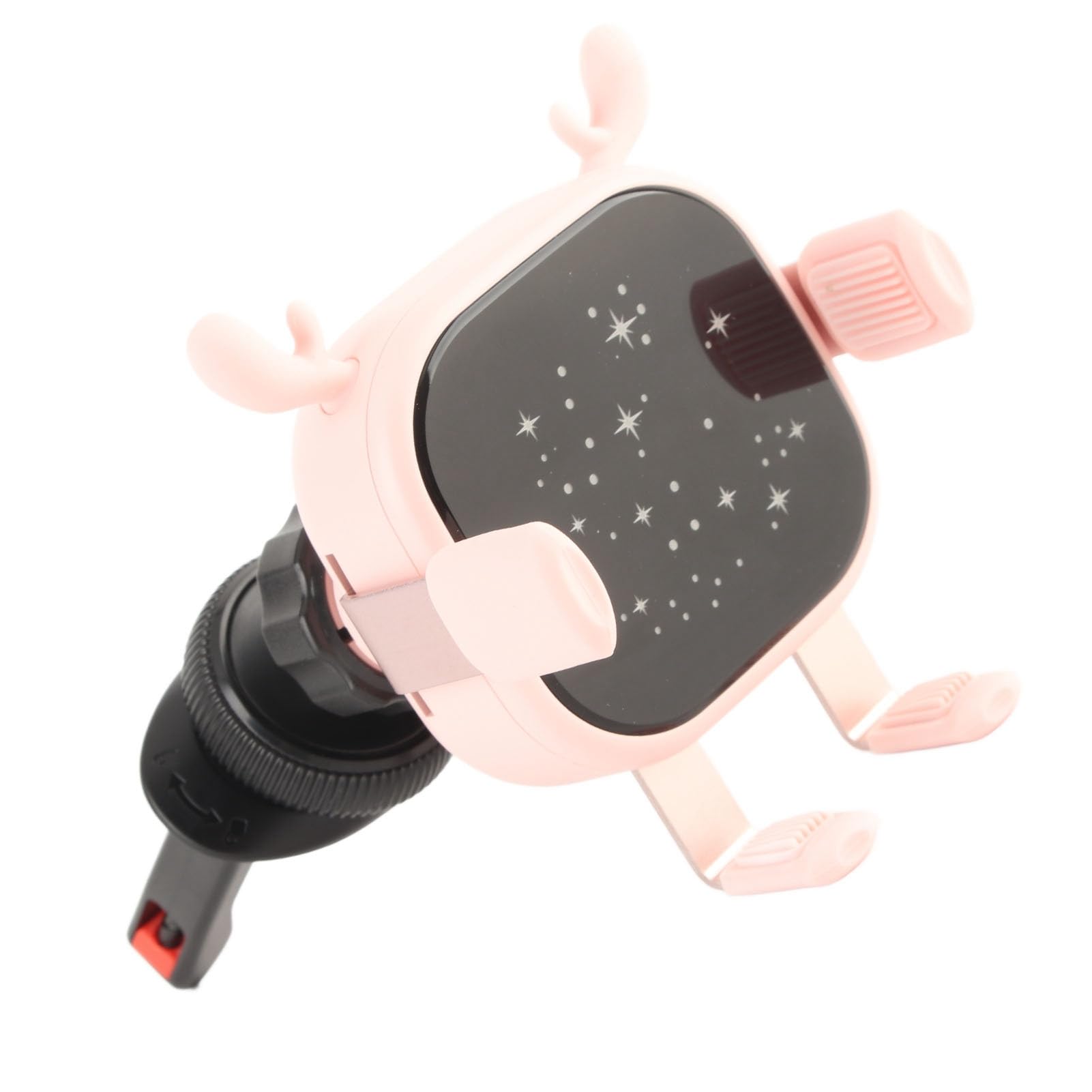 Acouto Caricabatterie Wireless per Auto 2 in 1 da 15 W Ricarica Rapida Bloccaggio Automatico Atmosfera Colorata Luce Presa d'aria Supporto per Telefono Rosa Wireless per 15 W Compatibile per (PINK)