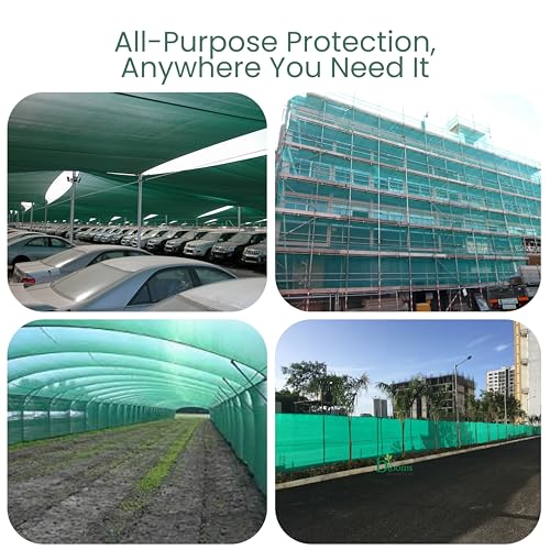 Image of Bio Blooms Gardening Shade Net 50% UV Stabilized | Green Thin Agro Shadenet for Garden Balcony Terrace Greenhouse Agriculture Car Parking | Long Life | 3x20 Meters Roll