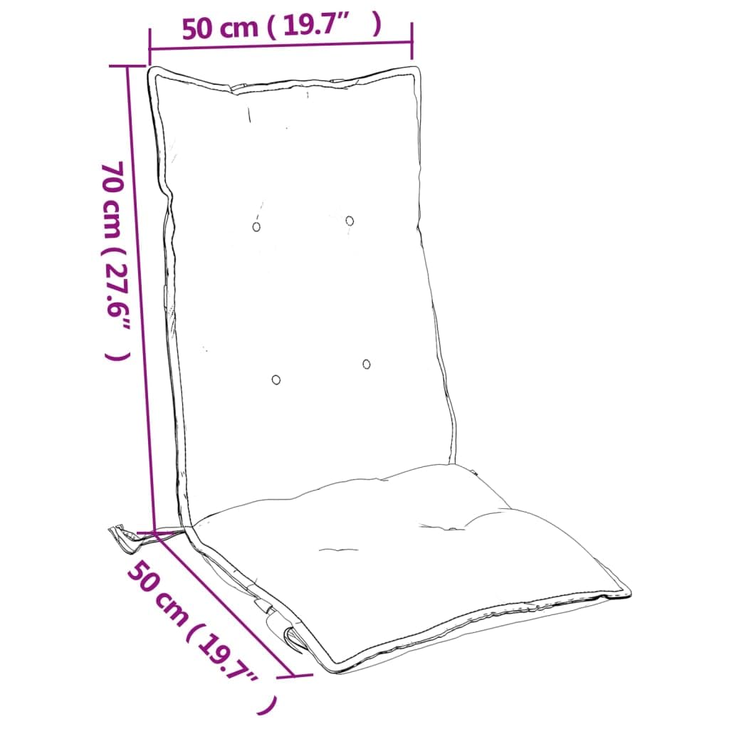 vidaXL Cojines de Silla con Respaldo Alto 2 uds, Almohadas de Sillón, Almohadillas de Asiento, Decoraciones para Jardín, Tela Oxford Gris Taupe