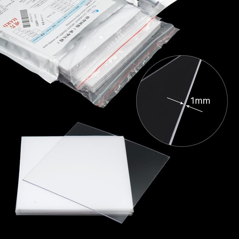 Miniatura 7 de 20 piezas de férula dental 0.039 in termoformado hoja de material de prótesis oral modelo rebanada de molde para la formación de vacío duro 5"x5"