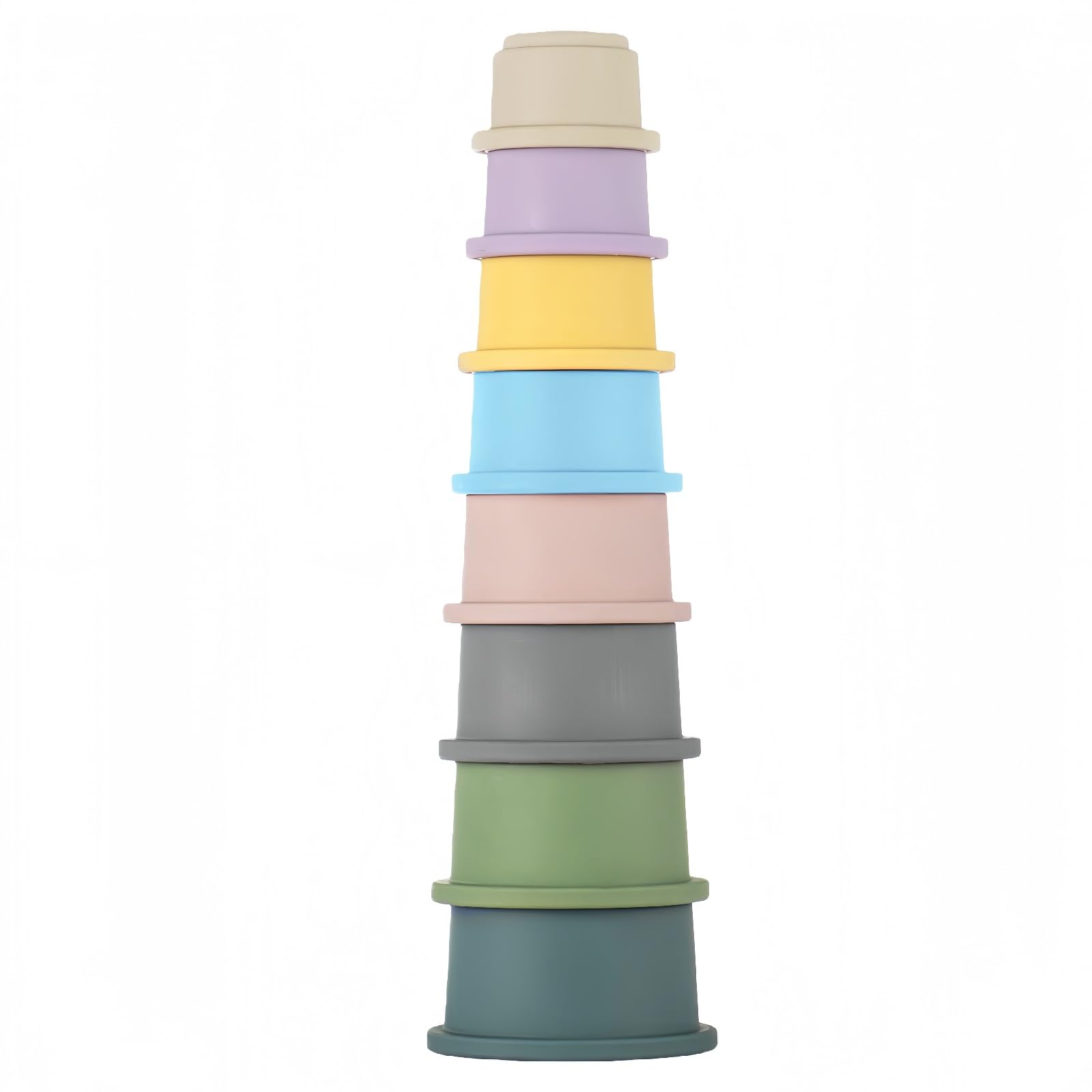 ZYFLSQ Stacking Cups Baby Toy, 8-Piece Set - Nesting Cups for Babies 6 Months+, Bath Toys with Pattern for Kids, Montessori Educational Toys for Toddler 8 Colors 2