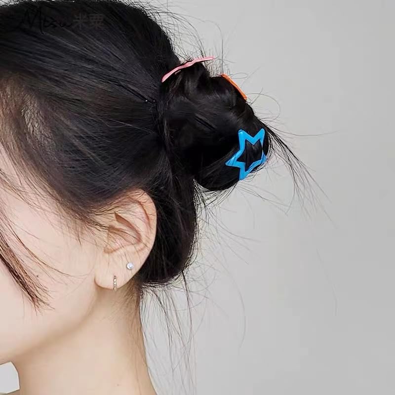 Pinzas para cabello brillan en oscuridad estrellas 10 pzas miniatura 3