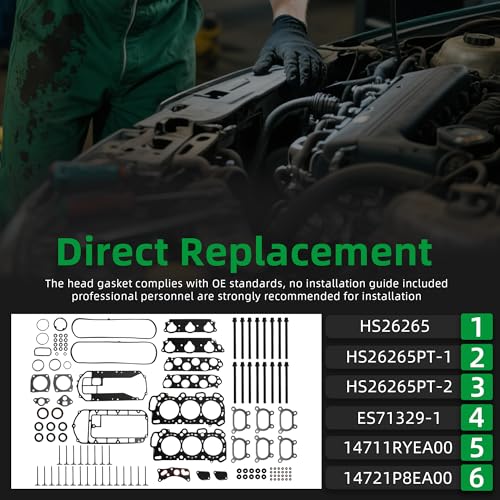 Image of Engine Cylinder Head Gasket Set with Head Bolt HS26265PT,HS26265PT-1,ES71329-1,for Honda Pilot Odyssey 3.5L 2005-2010,for Acura MDX TL RL 3.5L 2003-2008
