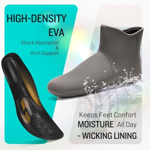 Image of Furuian Men's Deck Boots Waterproof Ankle Rain Boots Fishing Boots