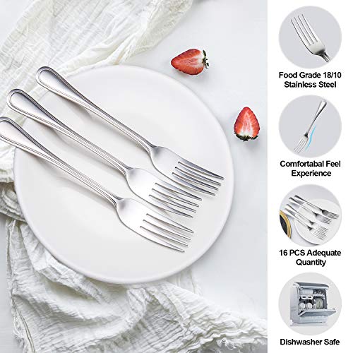 Dinner Fork set, Elegant Life 16-piece Stainless Steel Silverware Forks, Flatware Forks, Mirror Finish & Dishwasher Safe,Use for Home,Kitchen or Restaurant, 8.2inch