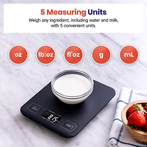 Etekcity Food Kitchen Scale, Digital Grams And Ounces For Weight Loss, Baking, Cooking, Keto And Meal Prep, Lcd Display, Medium, Black #TOP2