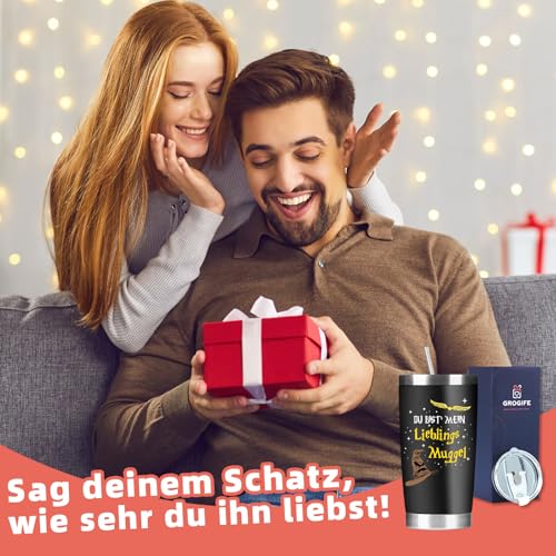 Thermosflasche 500ml Harry Geschenke für Ihn Fanartikel, Tasse Gedruckt Du bist mein Lieblings Muggel, Jahrestag Geschenk für Männer Partner Ehemann, Personalisierte Geburtstagsgeschenk Mann 6
