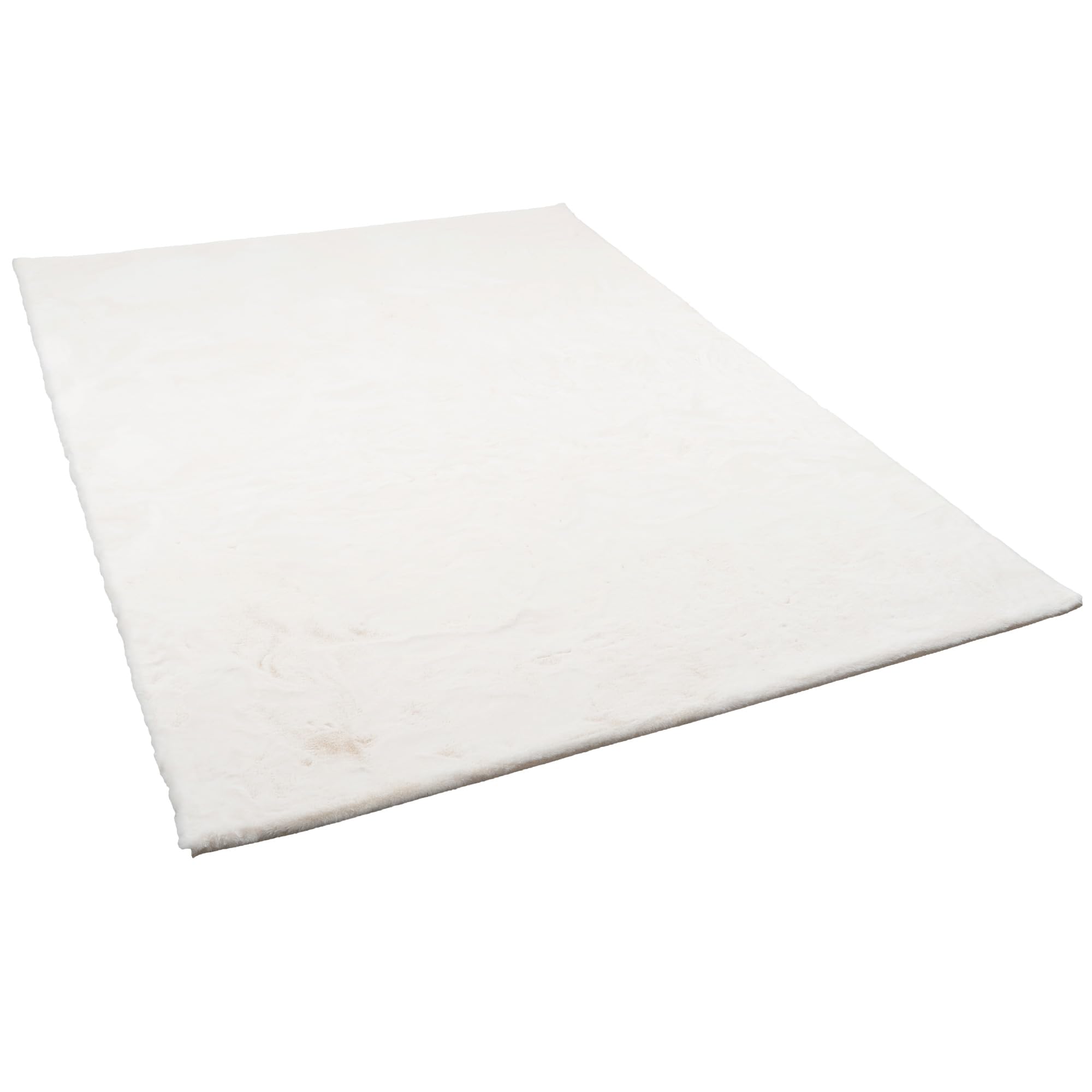 Pergamon Plush - Tapis de Luxe en Fourrure synthétique Super Douce - Blanc