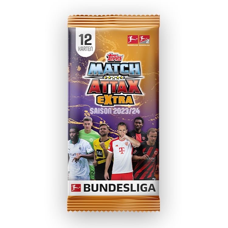 Topps Bundesliga Match Attax Extra 2024 - Display Box - 24 Päckchen pro Box (288 Bundesliga Match Attax Extra Karten).