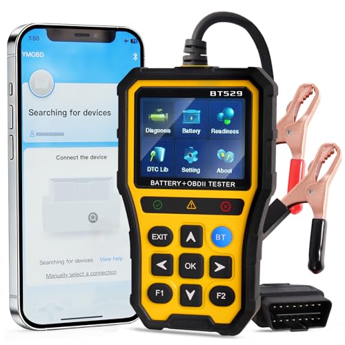 2-in-1 OBD2 Scanner with Battery Tester, 2025 Elite Engine Code Reader & 12V Battery Tester for AGM/EFB, Cranking/Charging Analyzer, Bluetooth Scan Tool for Gas Cars, SUVs & Vans