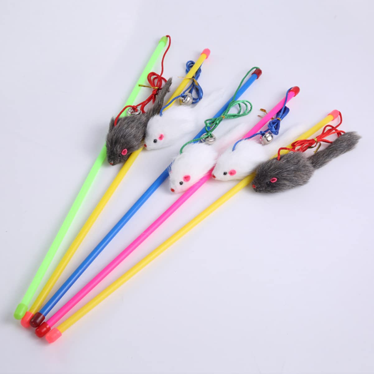 FRCOLOR 15stücke Teiliges Katzen-spielzeugset Mit Plüsch- -stäben Interaktives Katzenspielzeug Zufälligen Farben Für Aktives Training Und Spielvergnügen