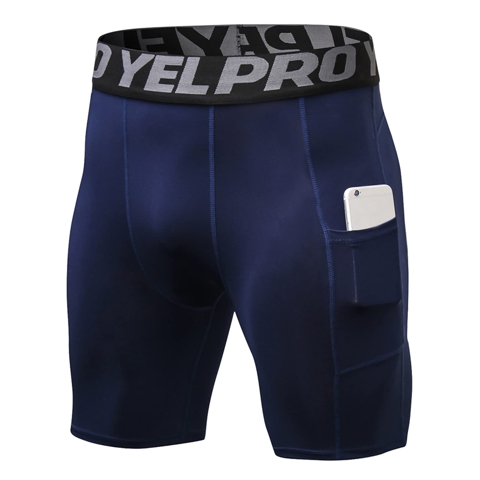 Short De Compression Homme - Marque - Pour Running Fitness - Respirant - Séchage Rapide - Bleu Marine Bleu Marine - Sport