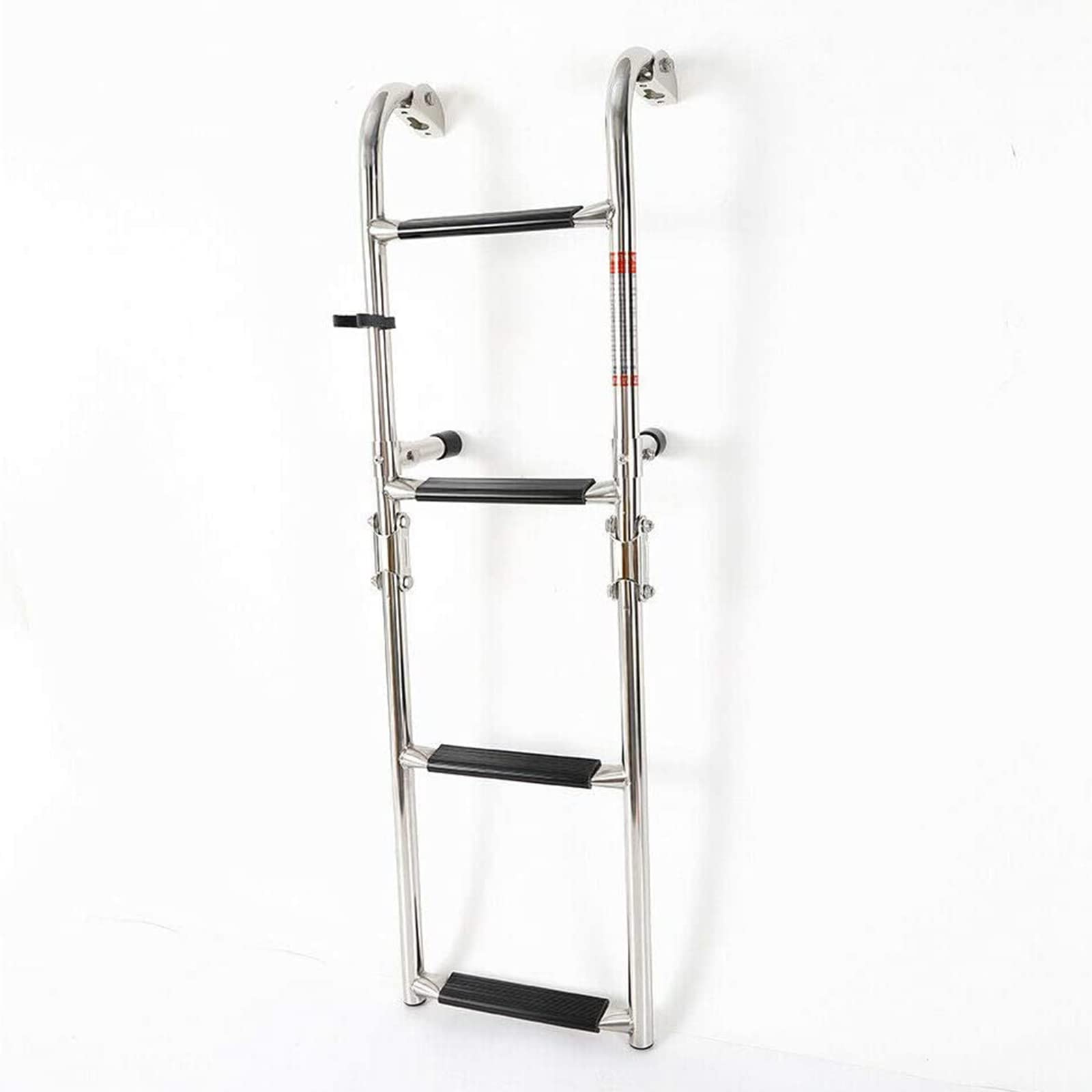 Scaletta Inox 3/4 Gradini Scaletta Telescopica per Barca con Gradino Antiscivolo, Scaletta Marina da Bagno Scaletta Pieghevole in Acciaio Inox per Barca Marina Yacht Piscina