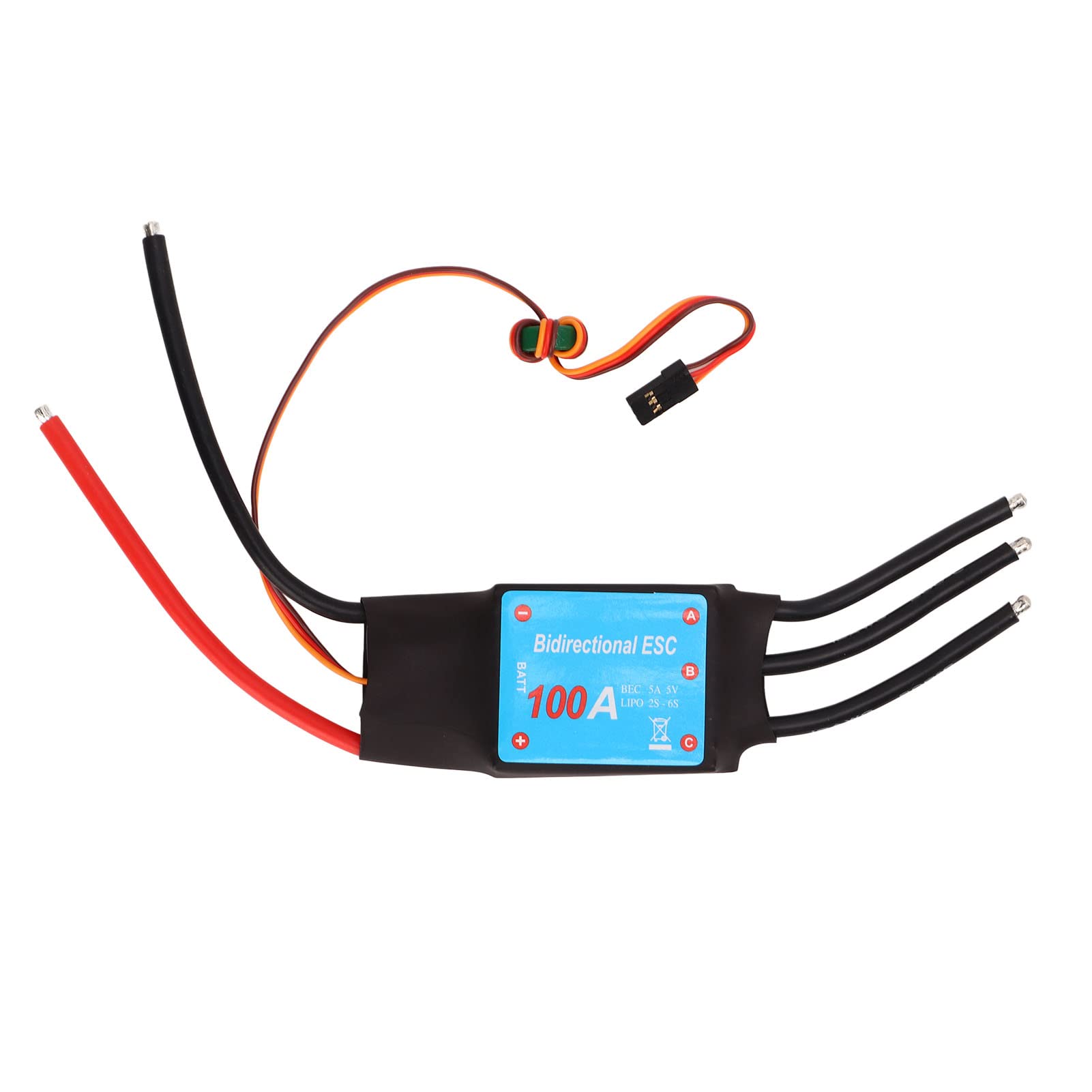 RC Boat 100A ESC bezszczotkowa czarna edycja z wyjściem 5 V 5 A BEC i funkcją automatycznego uczenia się do precyzyjnej kontroli łodzi RC, w tym wydajność śmigieł podwodnych