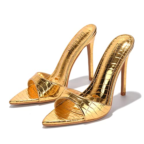 Cape Robbin Women Pointed Toe Heels Sandals Stiletto High Heels Slip on Mules