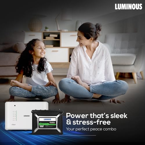 Image of Luminous Inverter & Battery Combo for Home, Office & Shops | iCon White 1100 Inverter with AmpBox Gel Battery | Fast Charging, 3hr Backup, Maintenance-Free | Warranty: 36 & 60 Months