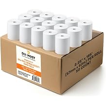 DU-MOST 5255 Thermal Receipt Paper Rolls, 2-1/4" x 165 ft, 50 Pack, BPA & BPS Free Premium Cash POS Register Paper Bulk for Credit Card Terminals, Receipt Printers
