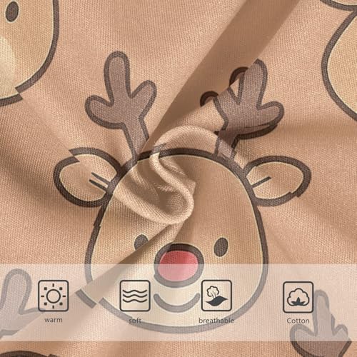 Breathable Girls' Panties Organic Cotton Toddler Underwear for Kids Reindeer Pattern in Sizes 2T,3T, 4T, 5T, 6Y and 8Y3