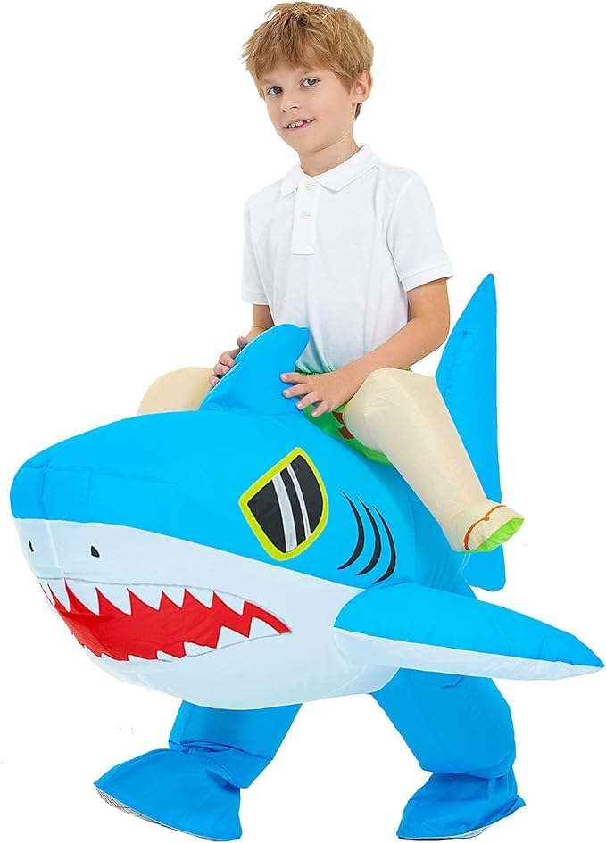 XAMOFAN - Disfraz inflable de tiburón | Disfraz inusual para adulto, Halloween, disfraz inflable de actividades de acuario, divertido, fiesta