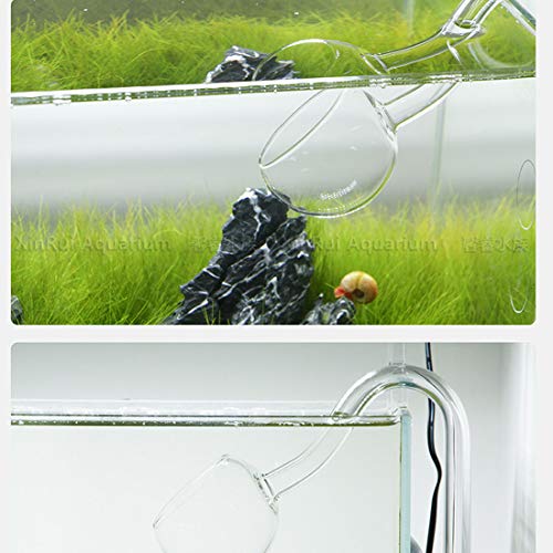 Image of Hamiledyi Aquarium Glass Lily Pipe Set Lily Surface Skimmer Inflow and Lily Outflow for Aquarium Filter Tubing Freshwater Fish Planted Aquarium Tank