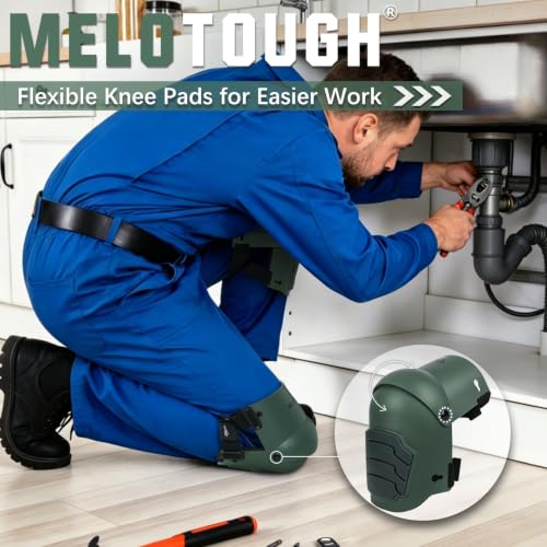 Image of MELOTOUGH Knee Pads for Work,Construction,Flooring,Gardening-Comfortable and Flexible(Army Green)