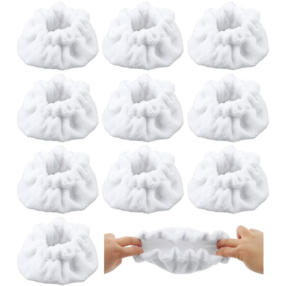 Kaxich 10 Pack Steam Mop Pads Compatible with Dupray Steam Cleaner, Reusable Washable Microfiber Steam Cleaning Pads Steam Cleaner Accessories