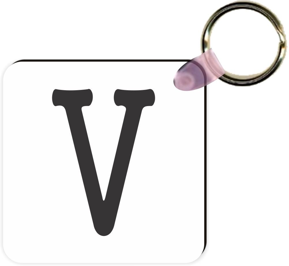 Rikki Knight Bold Letter "v" Initial Monogram, White