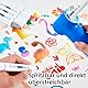 tenwin Elektrisches Airbrush Marker Set für Kinder – Batteriebetriebenes Kunst-Malset mit 12 doppelspitzigen Filzstiften, 8 Schablonen und 1 Aufbewahrungstasche, Kreatives Bastelzubehör (Gelb)
