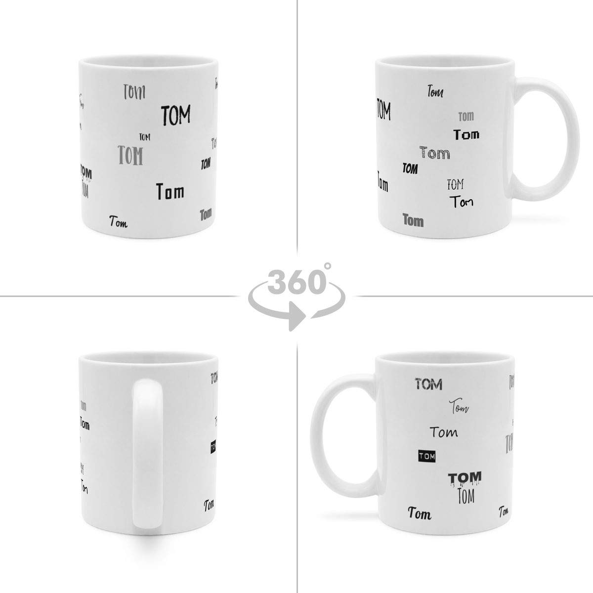 Personalisiert: Tasse Mit Namen Thomas - Chrom-Schriftzug Design | 325ml Spülmaschinenfeste Kaffeetasse