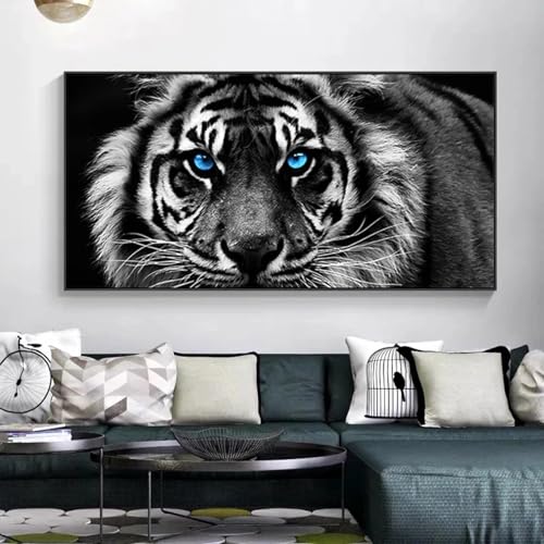Décoration murale tigre sans cadre pour habiller un grand mur vide tableau 50x100cm