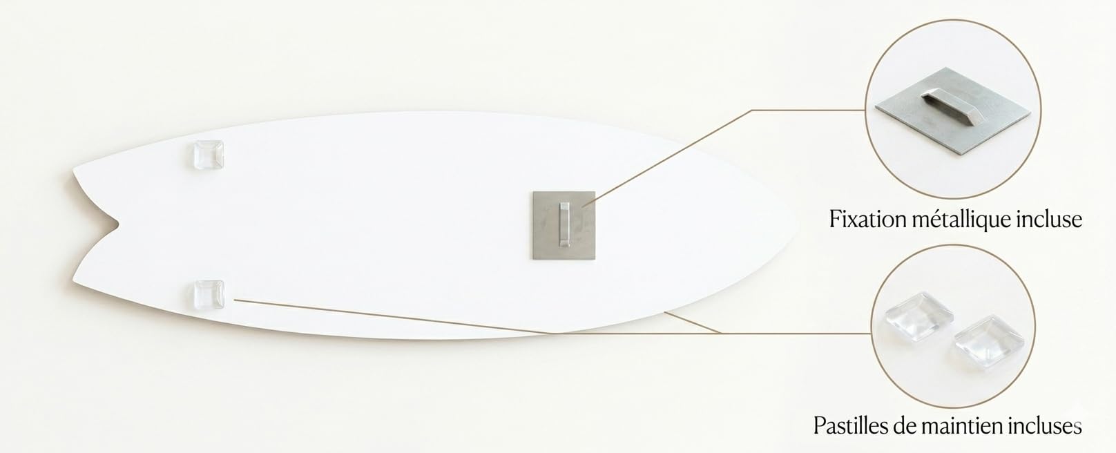DECLINA – Planche Surf Déco Skull Tropical – Décoration Murale – Impression HD sur Aluminium Dibond – 100 x 30 cm – Fabrication Française