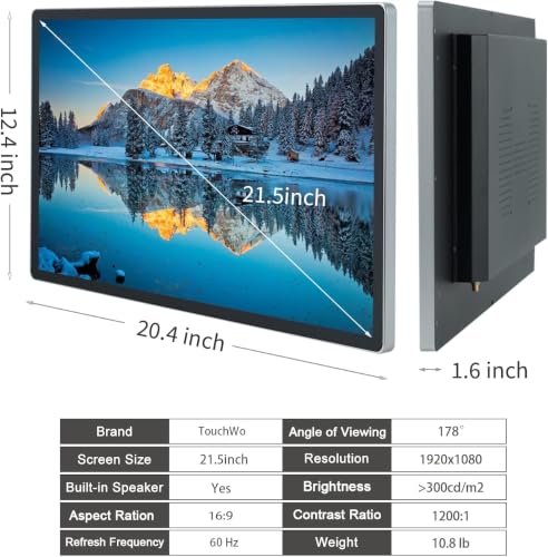 Image of 21.5 inch Android 14 Touchscreen Monitor Tablet, 16:9 FHD 1080P, WiFi & BT, Built-in Speakers, RK3576 4GB RAM & 32GB ROM, Smart Board for Classroom, Meeting & Game