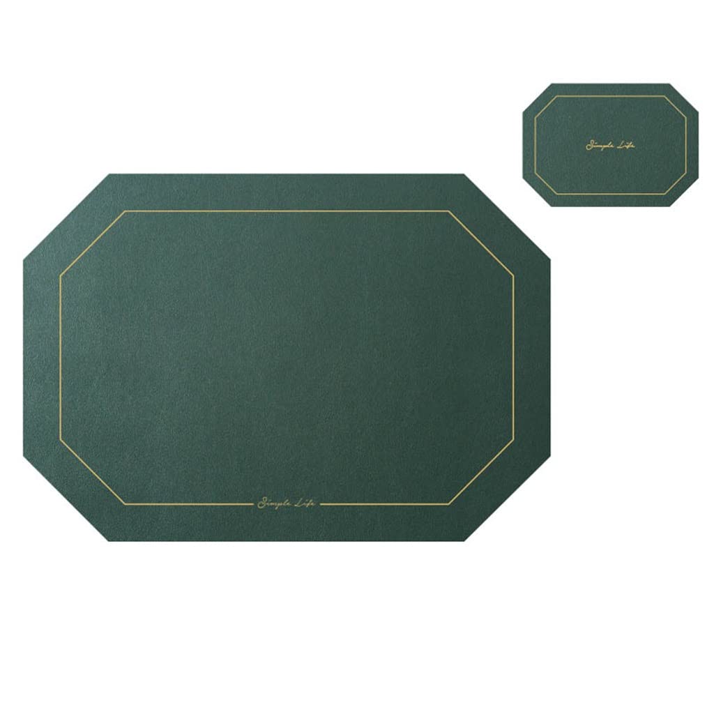 IANSHFKN 4 Pcs Octagon Leather Placemat Tableware Pad with Coaster Kitchen Tablemat Washable Bowl Cup Pads