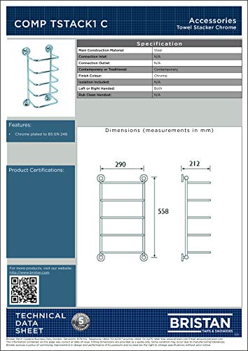 Bristan solo Stacker 1 porta asciugamani cromato
