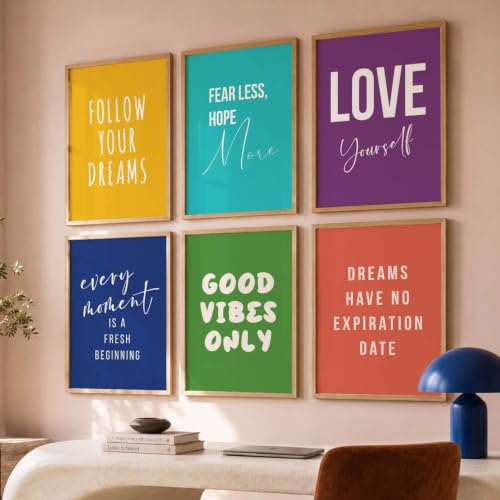 Image of kotart motivational Quotes wall art painting with frame for home decoration /Wall decor paintings for living room, Framed poster set for bedroom Set of 6 (13x17, I)