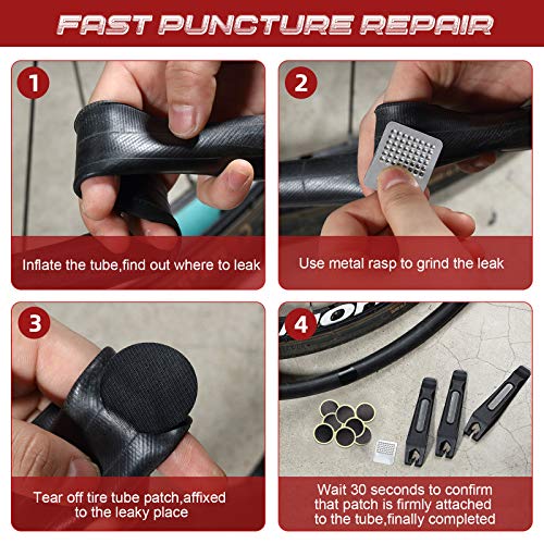 image for Boao 40 Pieces Bicycle Tire Repair Kit Includes 36 Pieces Glueless Bik