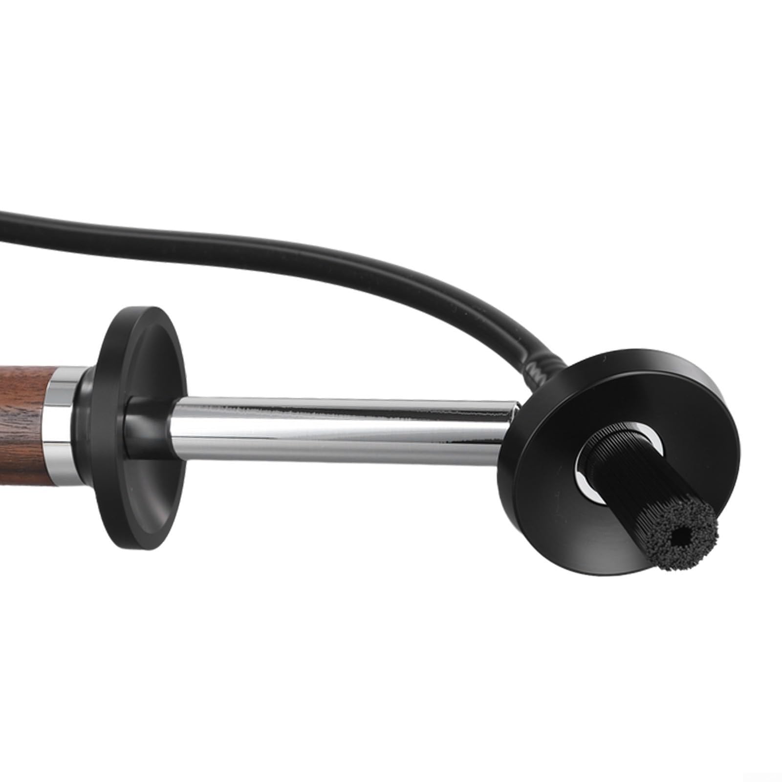 Cepillo de limpieza a vapor para máquina de café con mango de madera maciza, cepillos de vapor de alta presión, herramienta de lavado y cabezales de enjuague, accesorios de lavado de café para