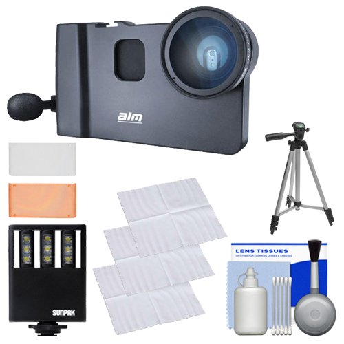 ALM mCAM Stabilizer Mount with Video Lens & Microphone for iPhone 6/6S with LED Video Light + Tripod - //coolthings.us