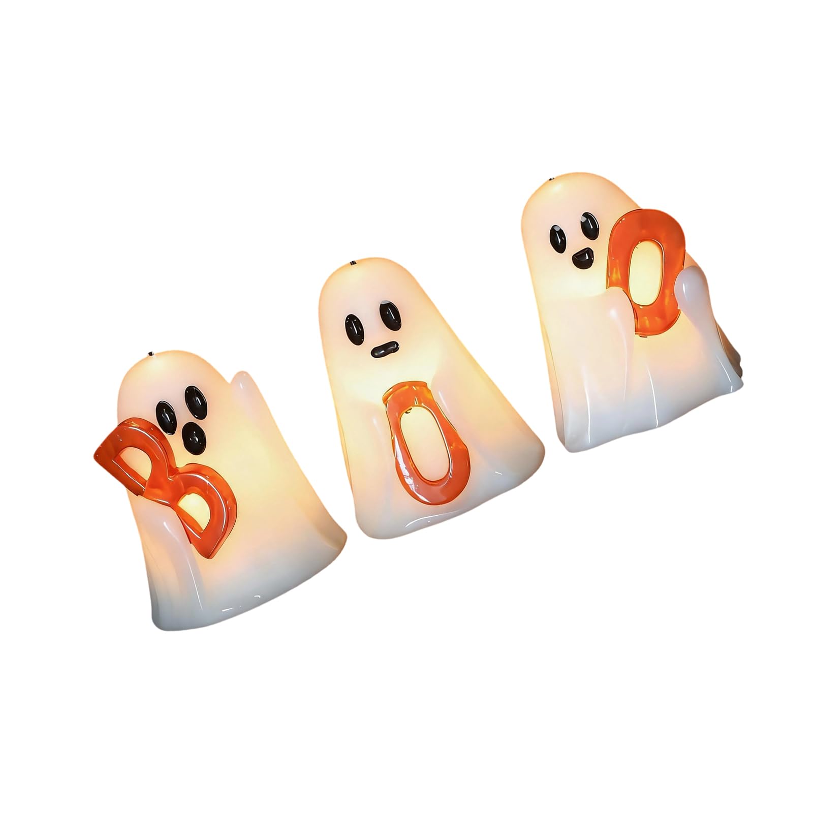 Piceioep A Mantel Holiday Light Decor Set With Flameless Warm Glow For Halloween Shelf Table Window Display, Indoor Ccent Halloween Flameless Set Warm Glow Tabletop Mantel Shelf Window Display Indoor