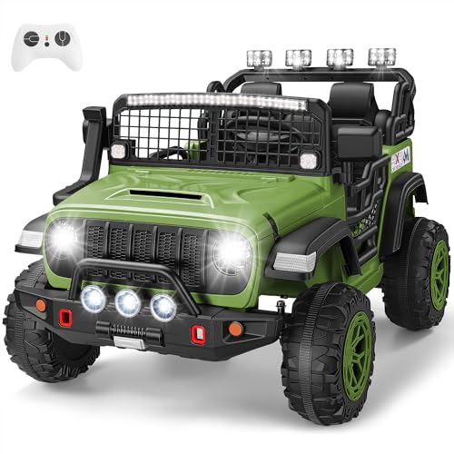 Hikole 2 Seater Ride on Car for Kids with Remote Control, XL 24 Volt Ride on Toys for Boys Girls Age 4 - Detailed View