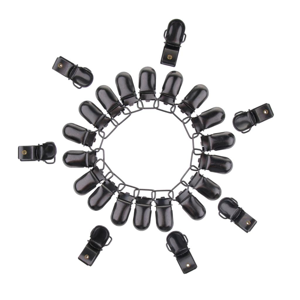 MYADDICTION 25x Leg Garter Belt Thigh Suspenders Stockings Shirt Stay Holder Strap Clips 15mm Black Clothing, Shoes & Accessories | Womens Clothing | Intimates & Sleep | Garter Belts