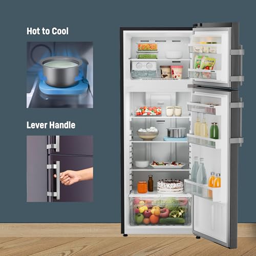 Image of Liebherr 269L 2 Star inverter, Hot to Cool, Lever Handle, Frost Free Double Door Refrigerator, 20 Years Warranty on Compressor, Freezer 51 L, Vegetable Organiser, Black steel (2024 Model)