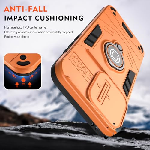 Image of YUWOO Back Cover for Poco X7 Pro 5G |Shockproof Cover|Military Grade Protection|Camera Slider for Protection|Multi Use Super Ring Back Cover for Poco X7 Pro 5G