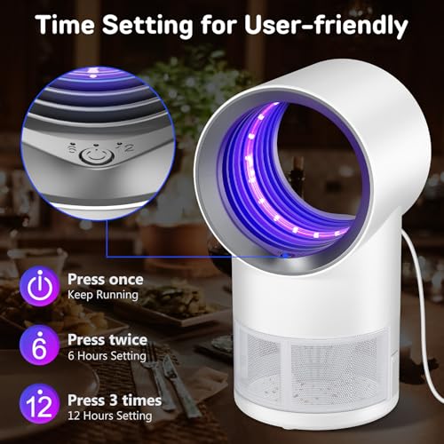 Image of Fly Trap Indoor,Gnat Traps House Indoors, Indoor Insect Trap with Timer, Pack of 10 Refills (White)