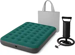 Colchão Inflavel De Casal na cor ciano Com Bomba Multiuso + Bolsa - Teko