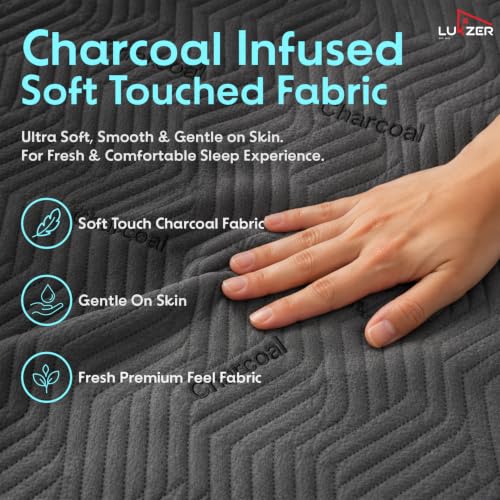 Image of Lukzer 100% Waterproof Charcoal Mattress Protector King Size 72 inch x 72 inch inch | 360 Elastic fit, Breathable, Hypoallergenic, Noiseless, Ultra-Soft Fitted Bed Protector /Deep Pocket Bed Mattress Cover