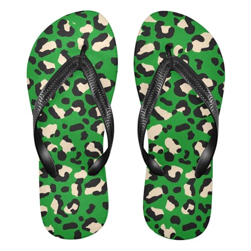 Leopard Green Flip Flop Beach Summer Casual Sandal for Women & Men Shower Shoes 20861793