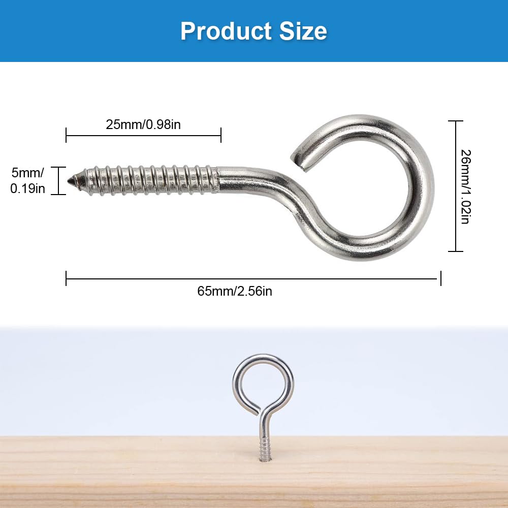 VALICLUD Set Da 10 Ganci A Vite Occhielli Ad Anello In - Foto 8